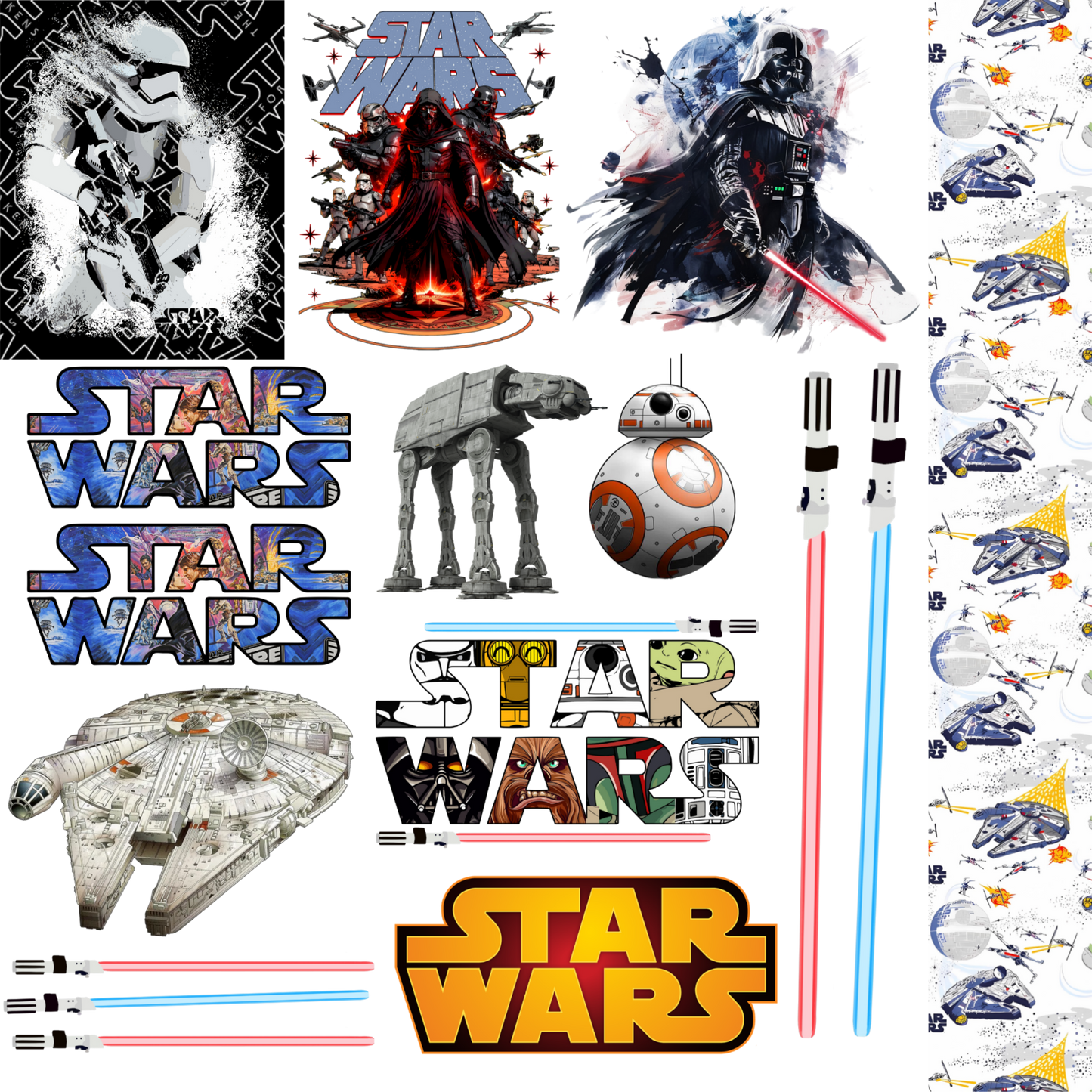Lightsaber themed UVDTF sheet 10x10
