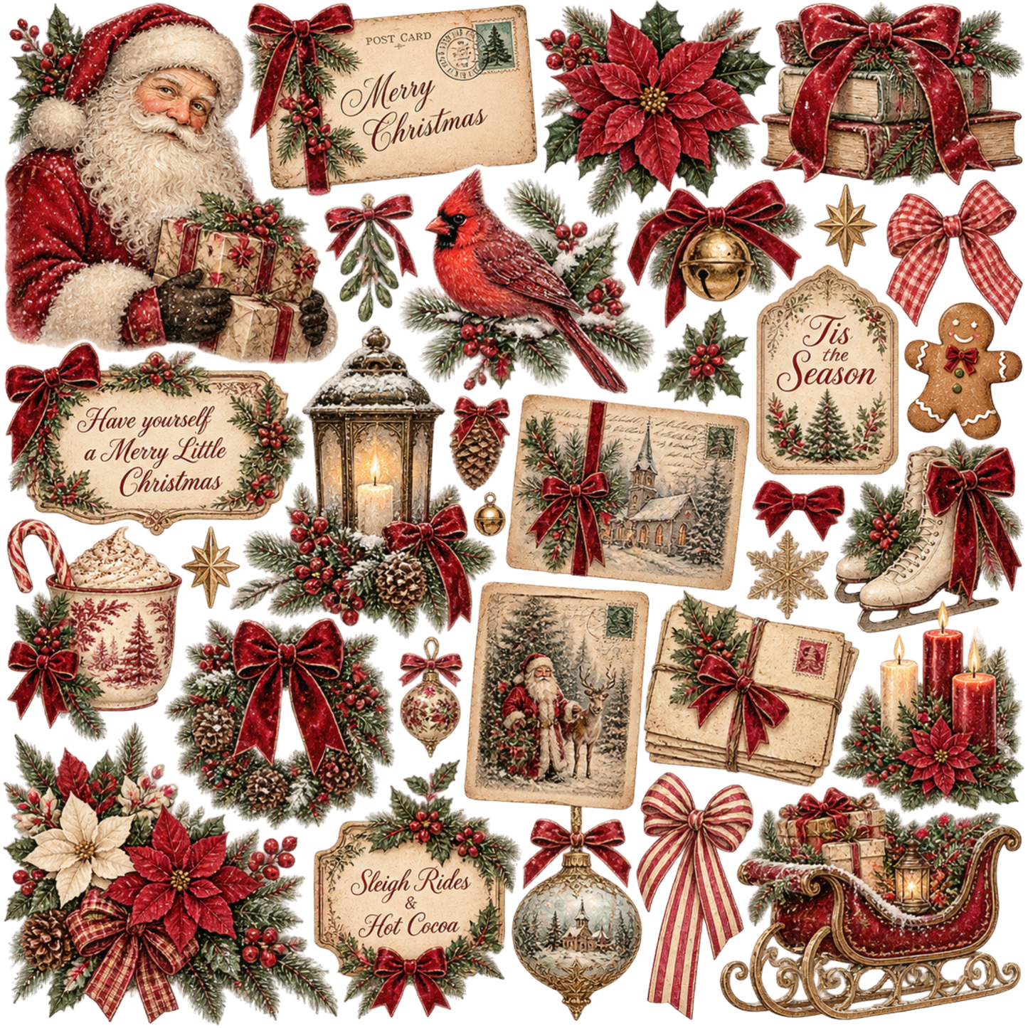 Vintage Santa UVDTF sheet