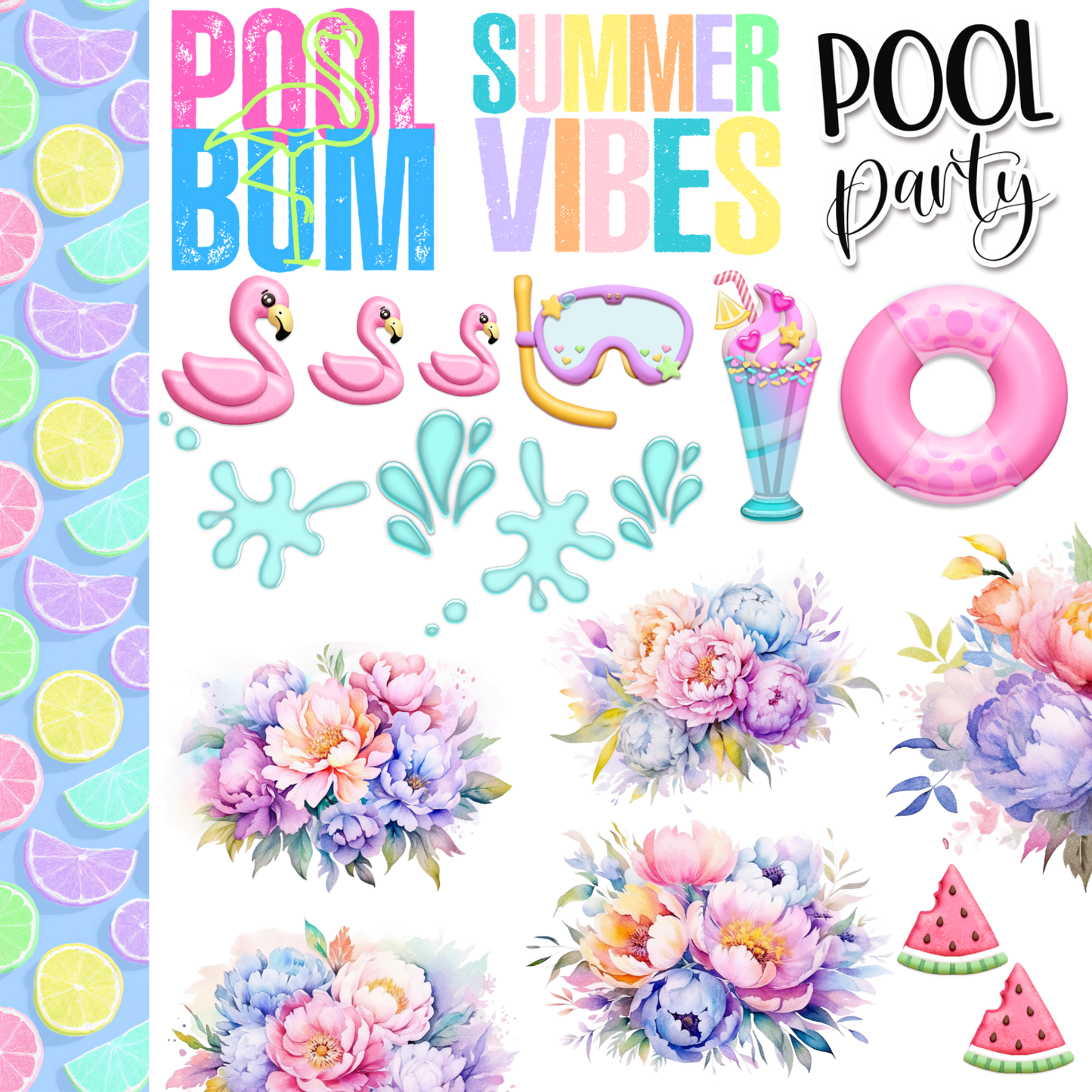 Pool/Summer Vibes 10x10 UVDTF Decal Sheet