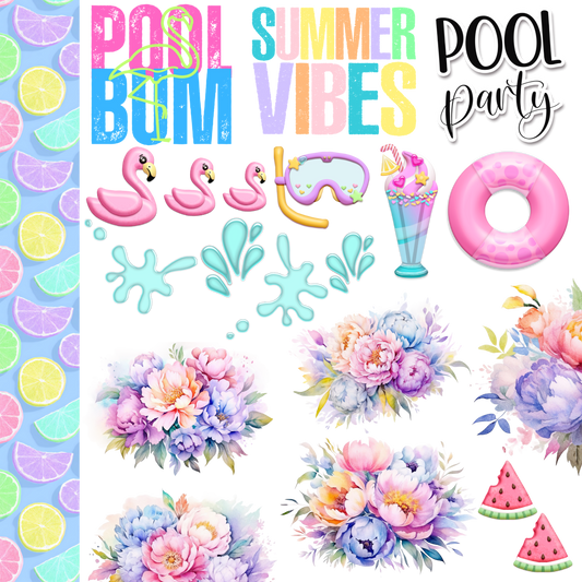 Pool/Summer Vibes 10x10 UVDTF Decal Sheet