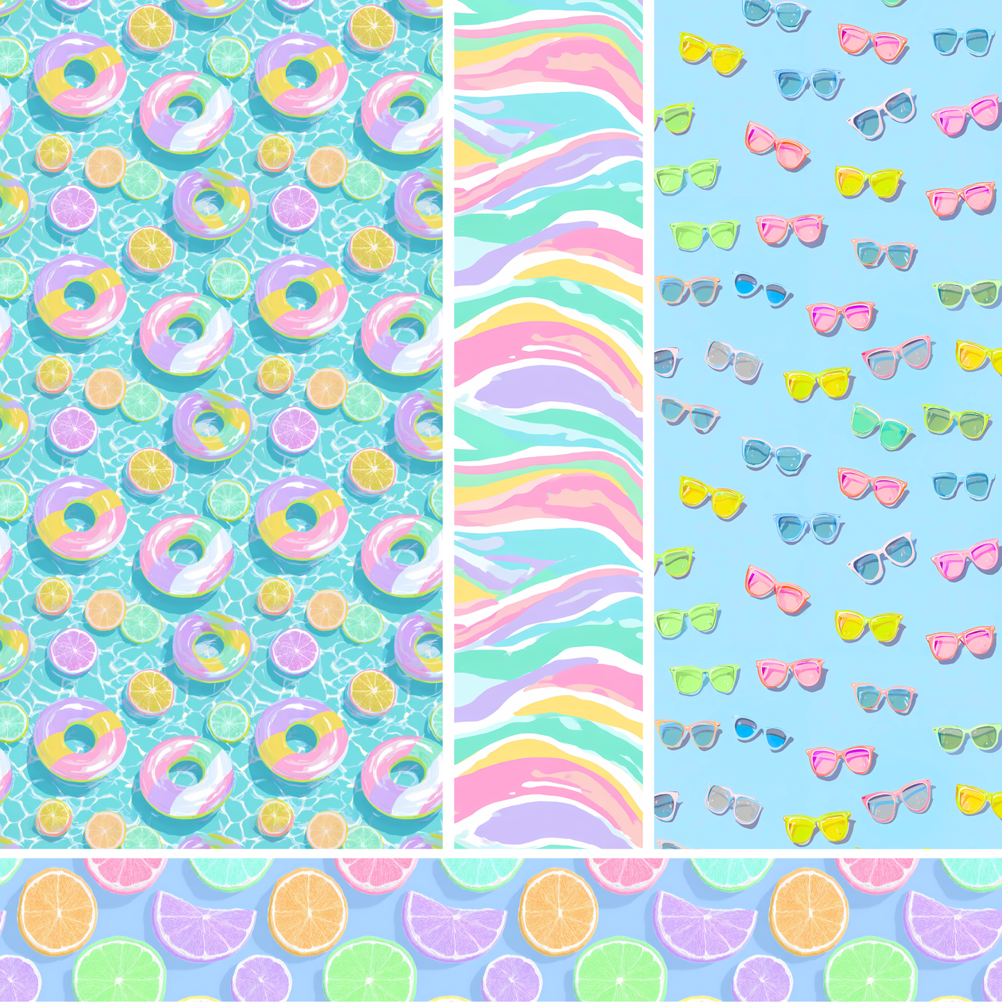 Summer Pool Elements 12x12 UVDTF Sheet