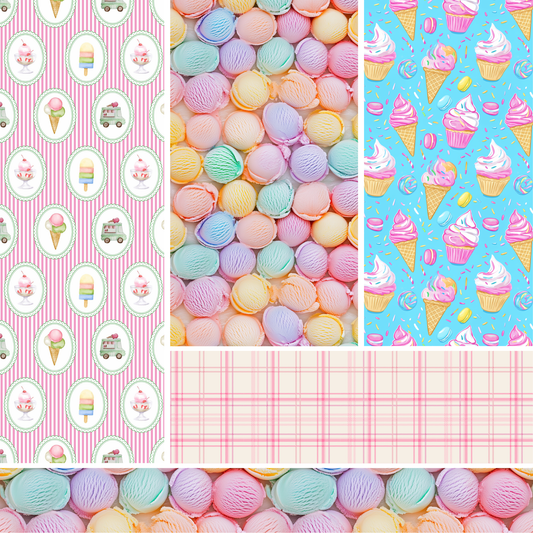 Ice Cream Scoop/Plaid 12x12 UVDTF Sheet