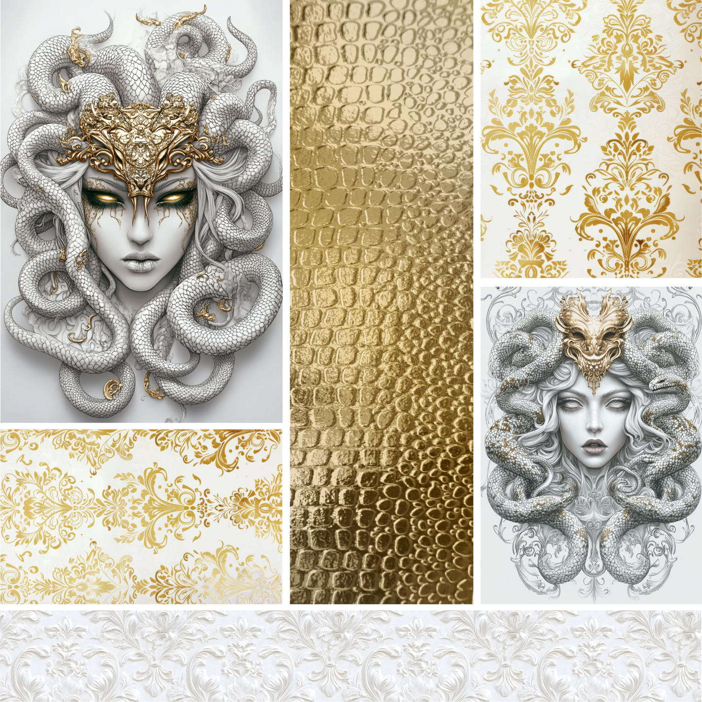 Medusa (white & Gold) Multi Media Vinyl