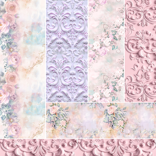 Multi media pastel patterned Vinyl