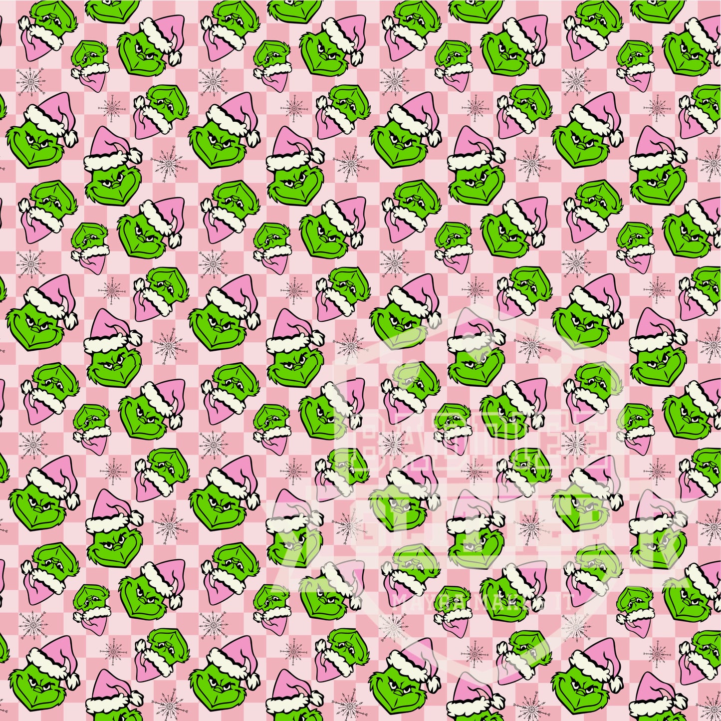 Pink Plaid Grinch Vinyl