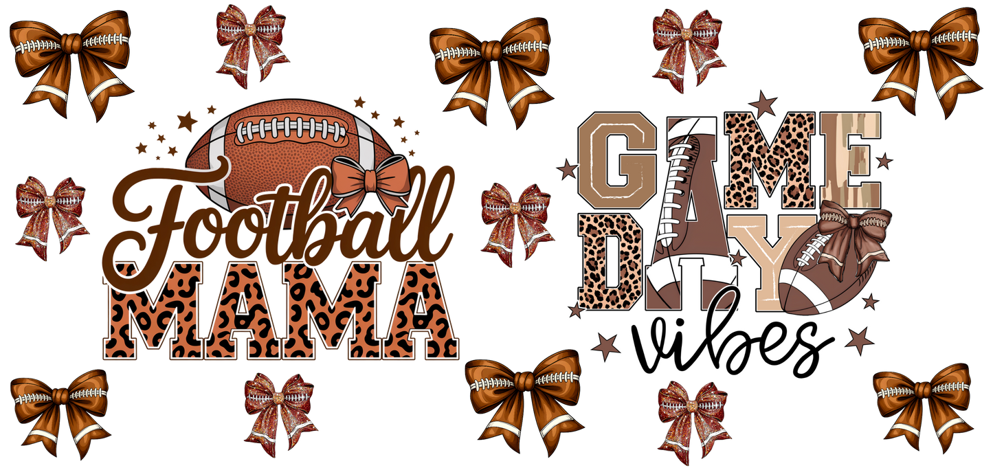 Game Day football / bows UVDTF decal sheet #684