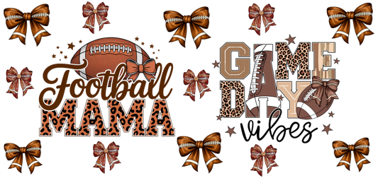 Game Day football / bows UVDTF decal sheet #684