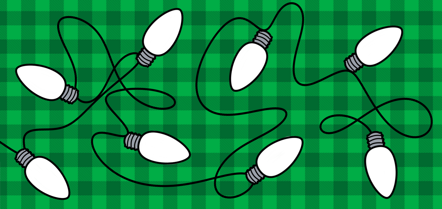 Green plaid, Christmas light peek-a-boo UVDTF #676