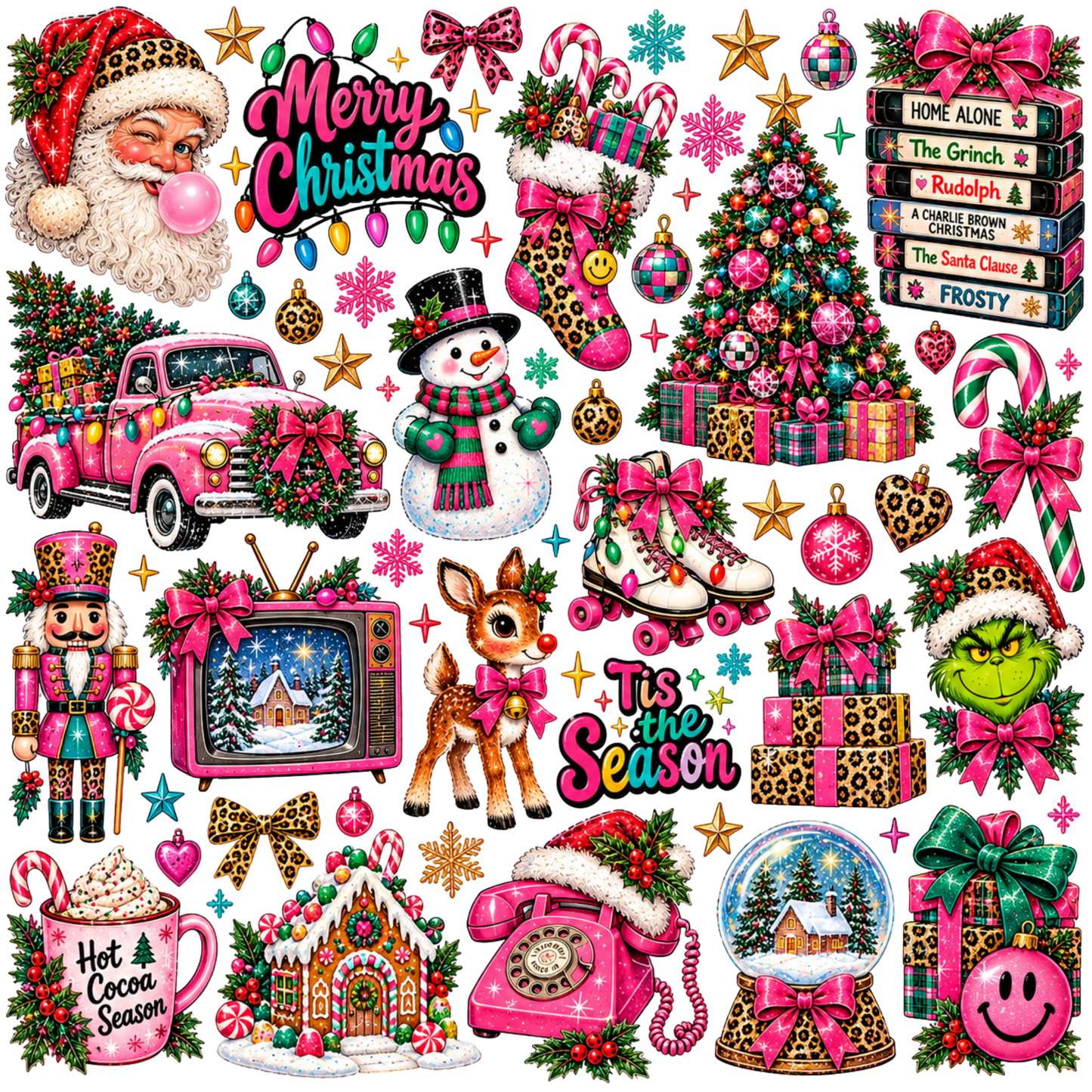 90’s Christmas themed UVDTF element sheet