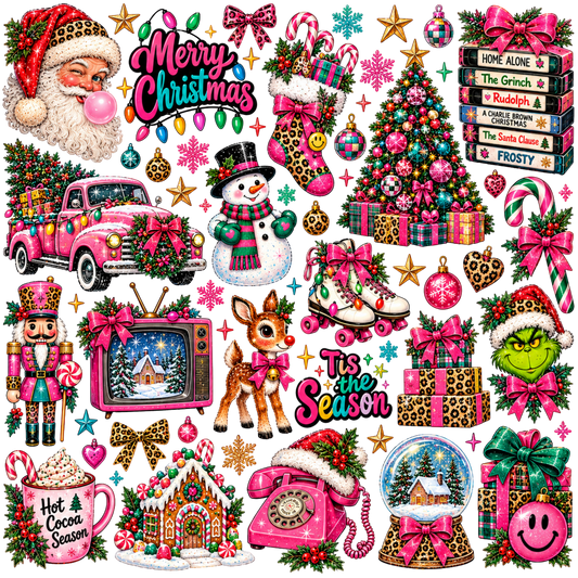 90’s Christmas themed UVDTF element sheet
