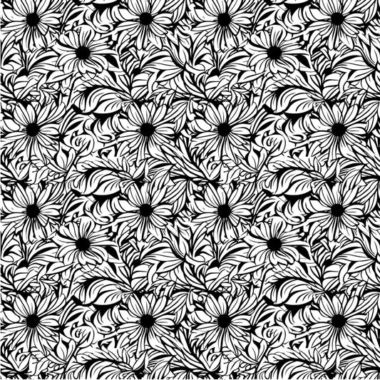 Black Floral UVDTF decal sheet #707