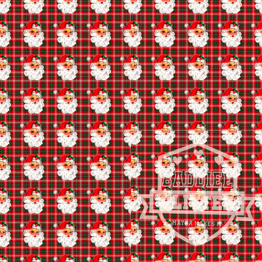 Retro Santa Plaid Vinyl