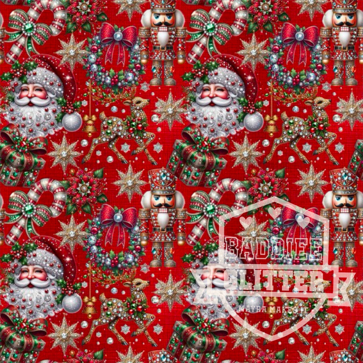 Red Bling Christmas Collage Vinyl