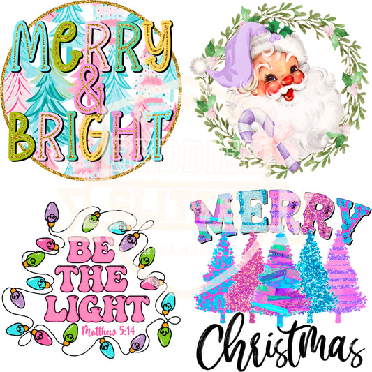 Pastel Christmas Decals UVDTF Decal Sheet #450