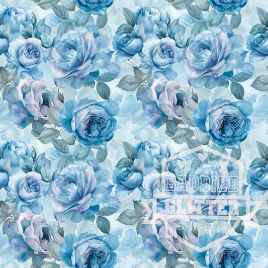 Elegant Blue Roses Vinyl