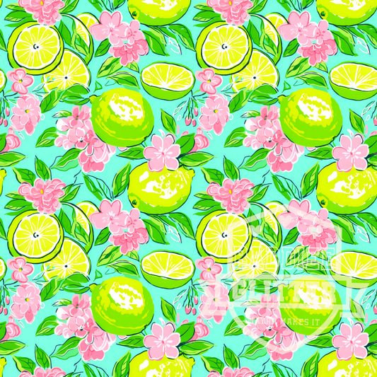 Small Floral Limes Vinyl