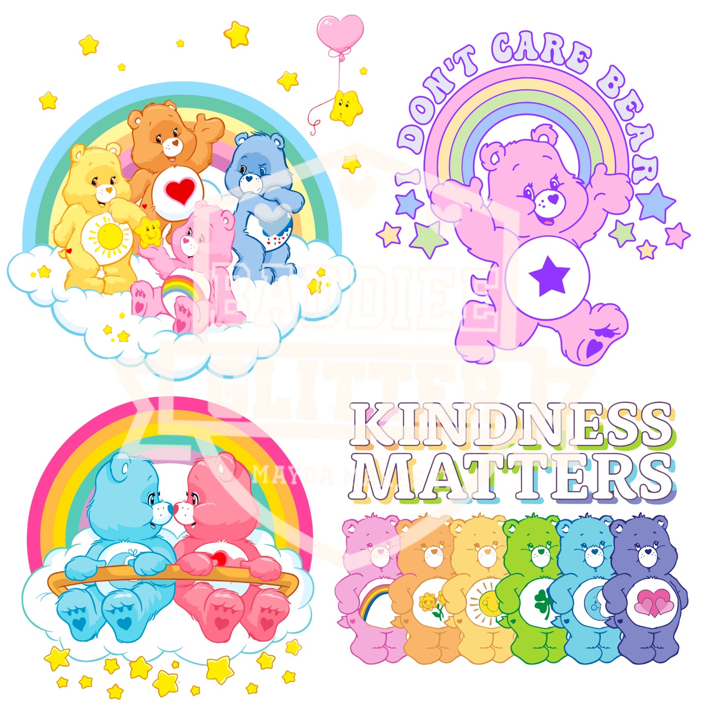 Care Bear Baddiee Bundle UVDTF Decal Sheet #568