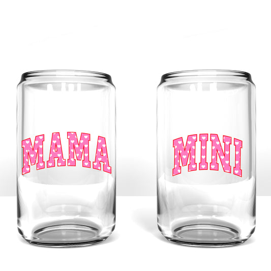 Pink hearts MAMA & Mini UVDTF Cup Decal combo