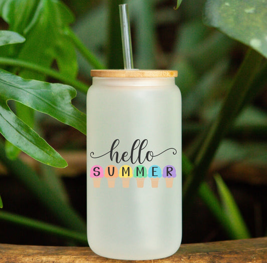 Hello Summer popsicle UVDTF Cup Decal