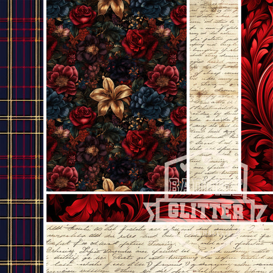 Dark Floral (big section) Vinyl Strips