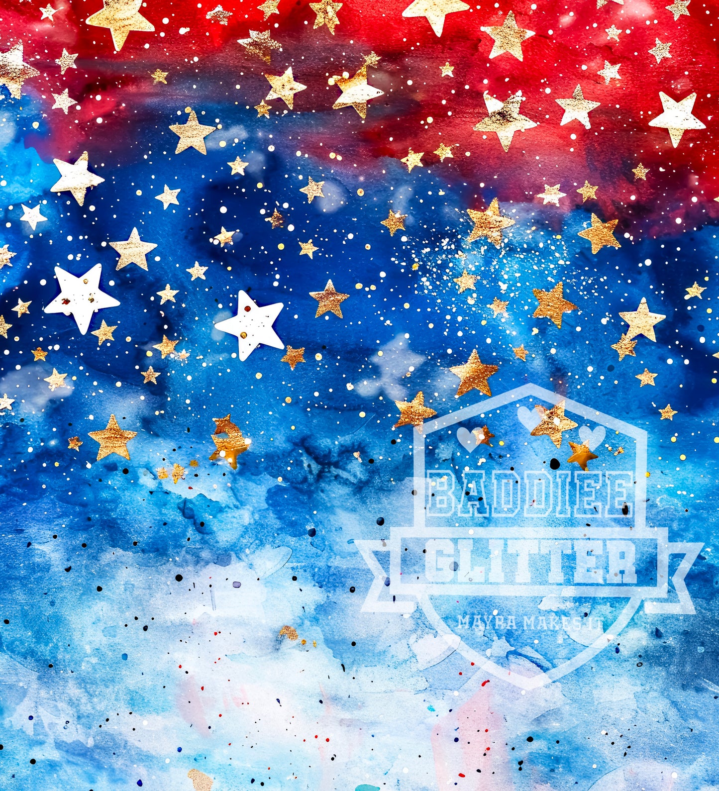Watercolor red, white, and blue vinyl # 129
