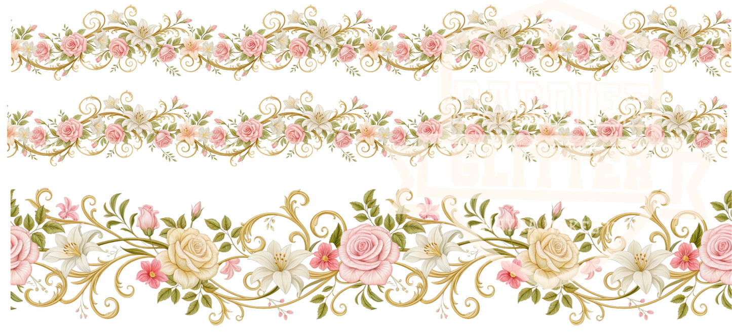 Elegant Floral Garland UVDTF decal sheet #696