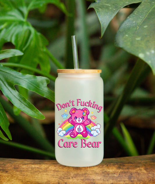 Don't Fu$%#^ Care Bear UVDTF Cup Decal