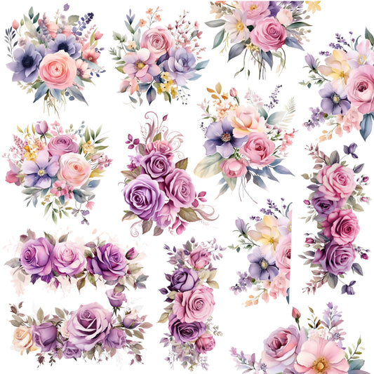 Spring Florals UVDTF Decal sheet 10x10