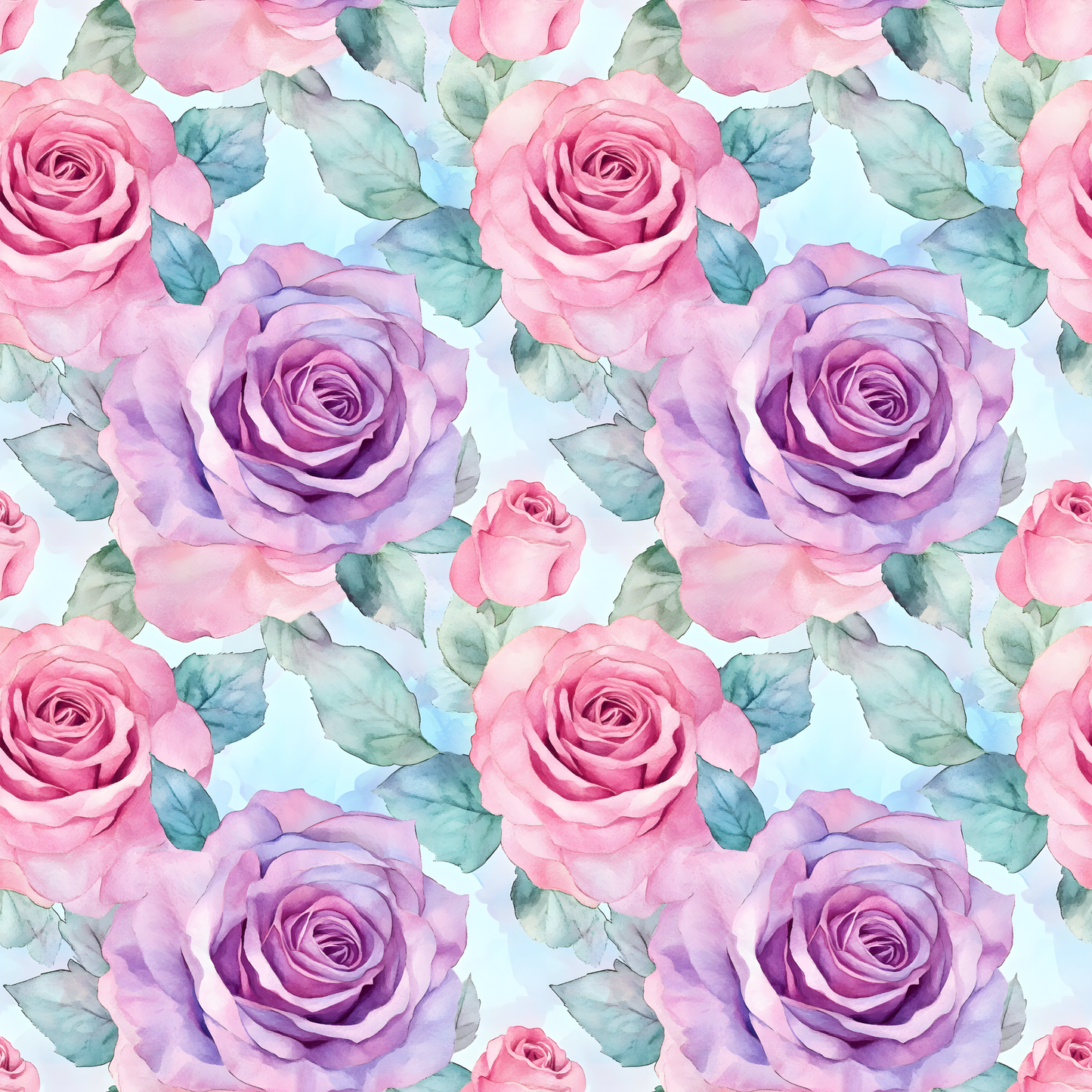 Large watercolor roses(pink & purple)  vinyl