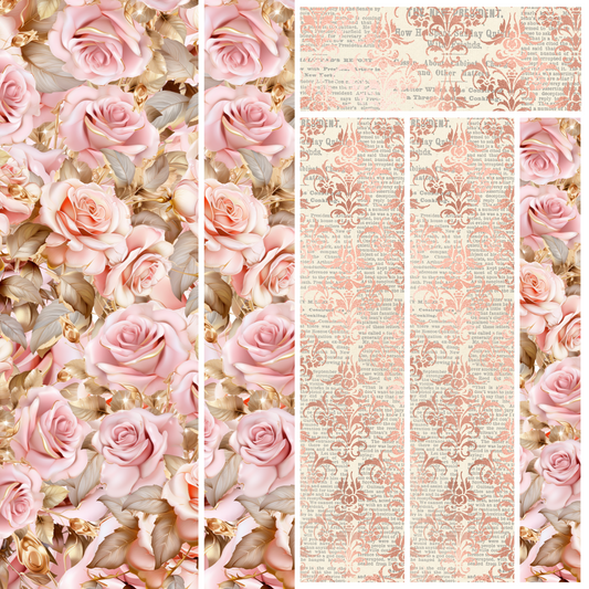 Floral multi media Vinyl (Coral & gold)