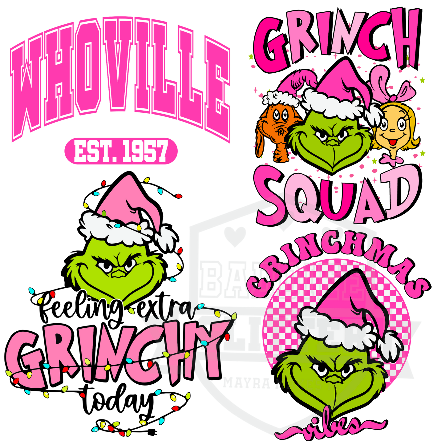 Pink Grinchy UVDTF Decal Sheet #375