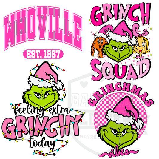 Pink Grinchy UVDTF Decal Sheet #375